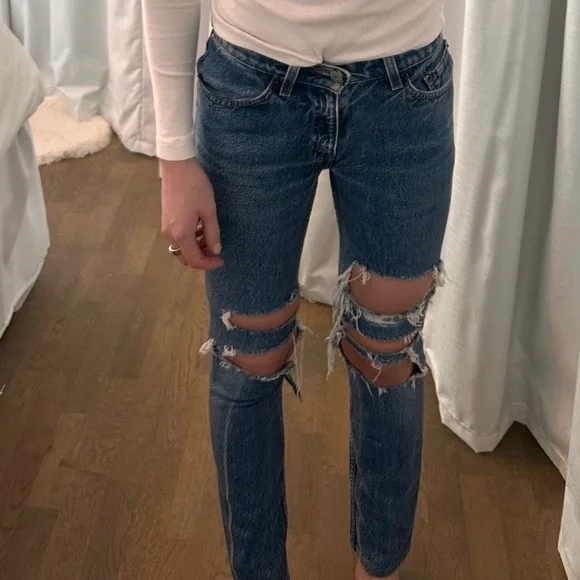 LEVI's Ripped Jeans Distressed Denim LEVI's 517 Jean - Picture 7 of 10